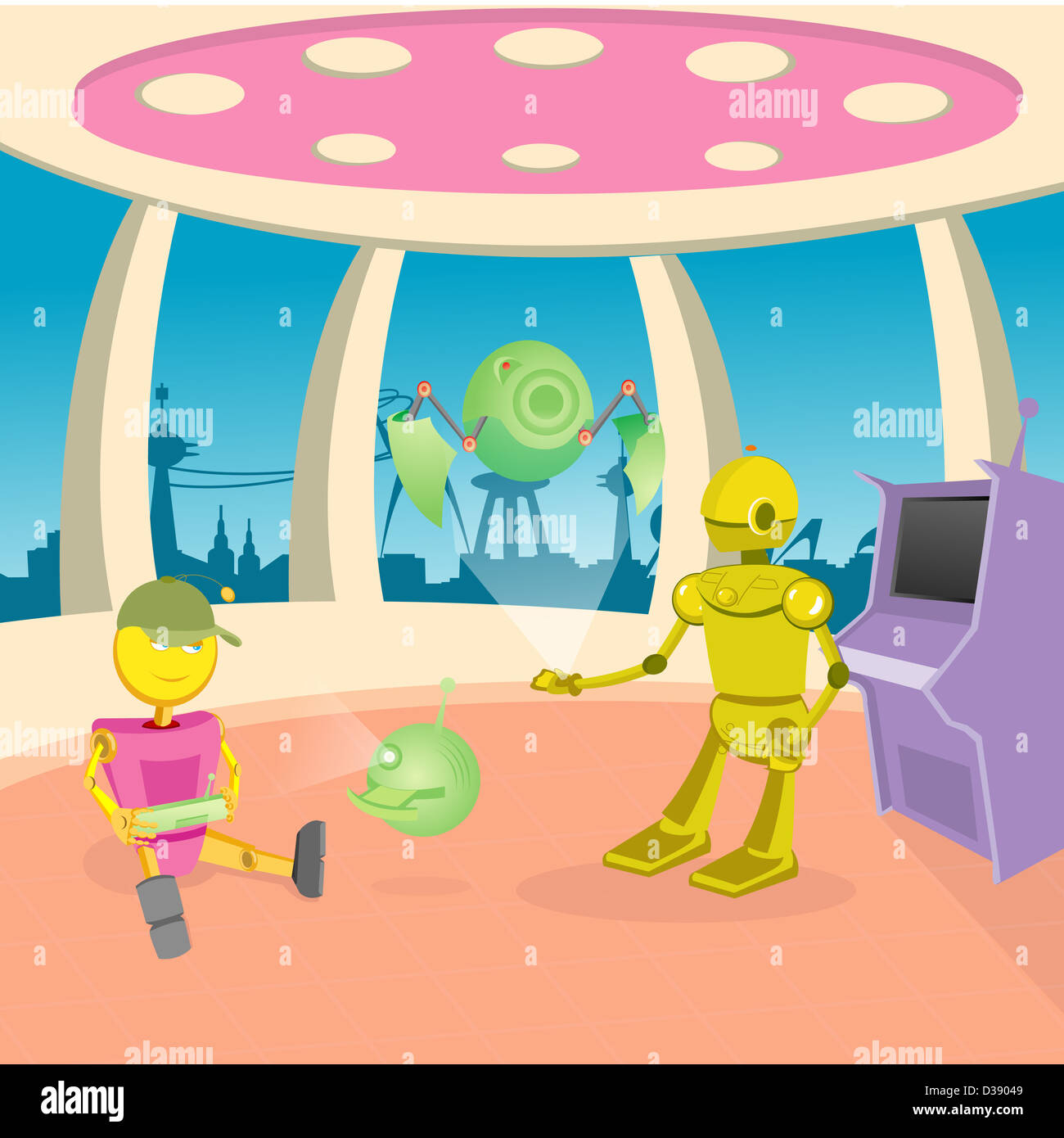 I ragazzi di robotica giochi Foto Stock