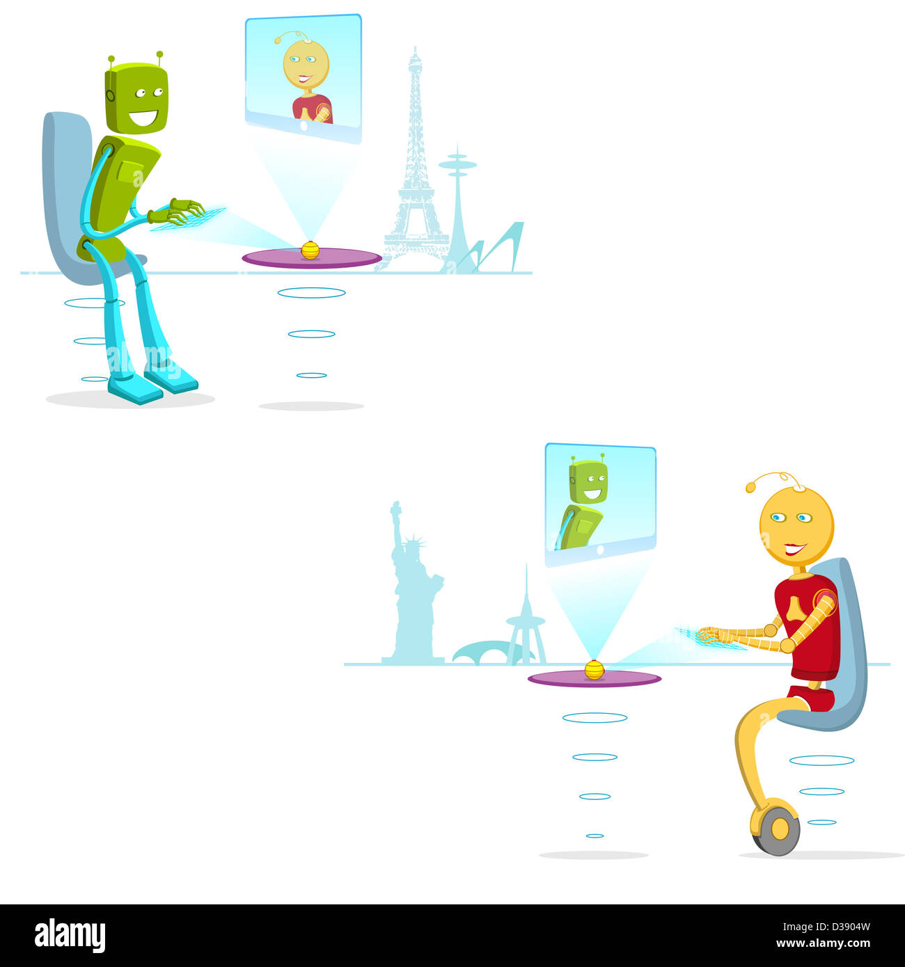 Due robot per chattare online Foto Stock