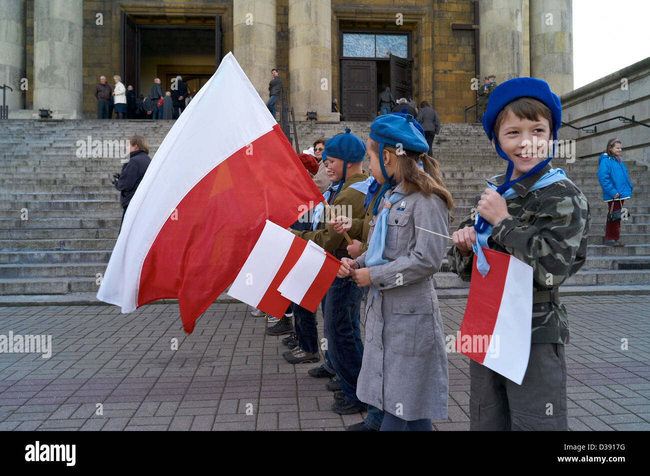 Katowice, Polonia, in occasione della celebrazione del Giorno di Indipendenza di SCOUTING Foto Stock