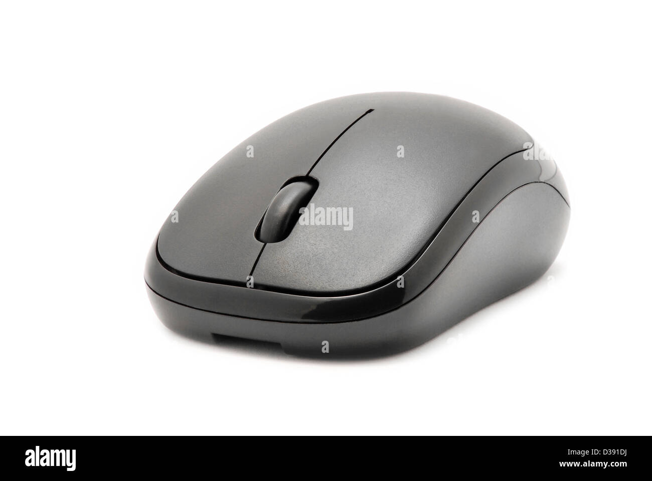 Calcolatore nero mouse isolati su sfondo bianco Foto Stock