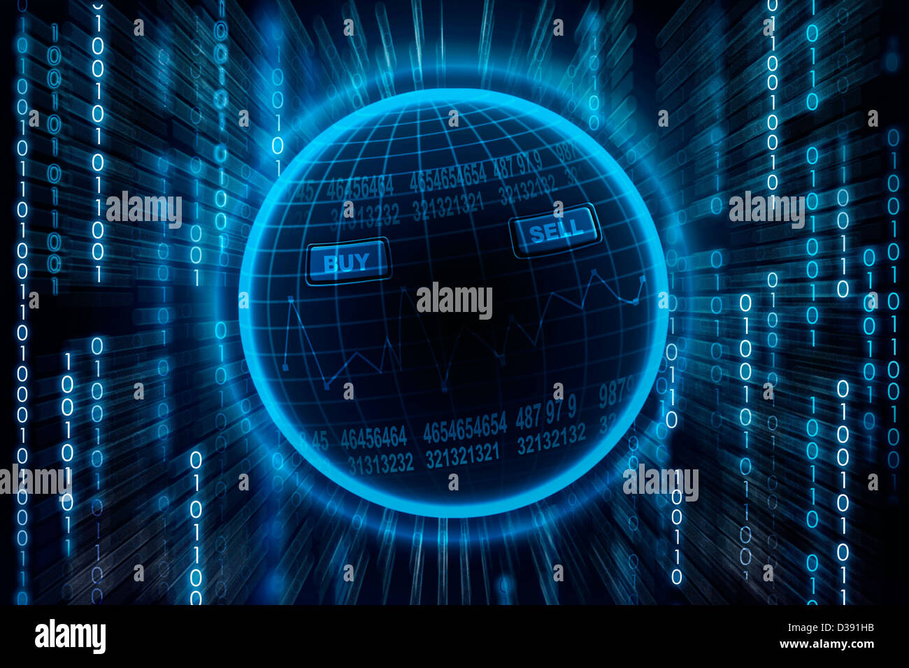 Rappresentazione illustrativa di trading online Foto Stock