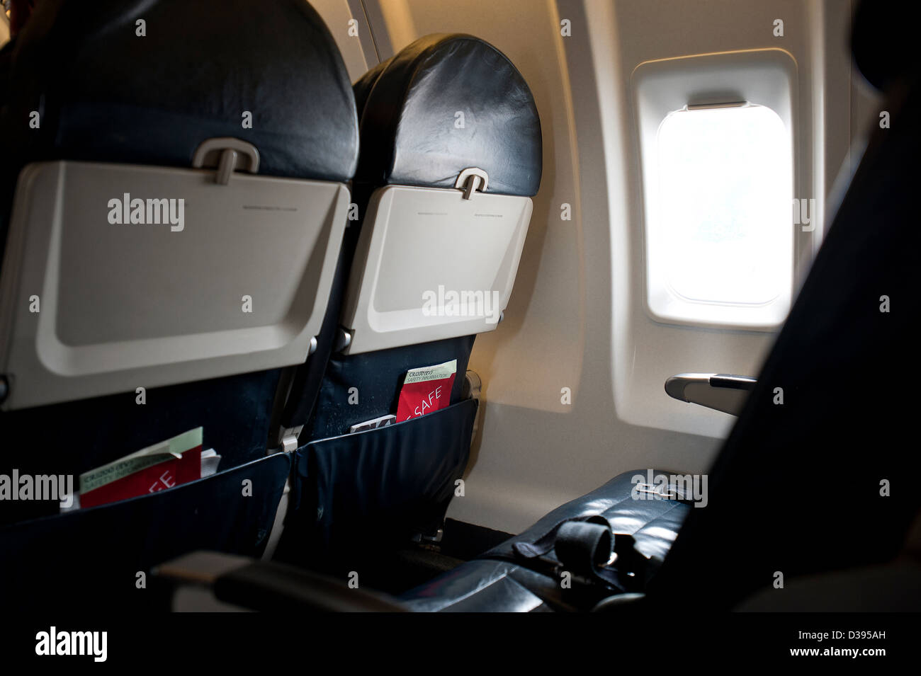 Aeroplano istruzioni di sicurezza. Foto Stock