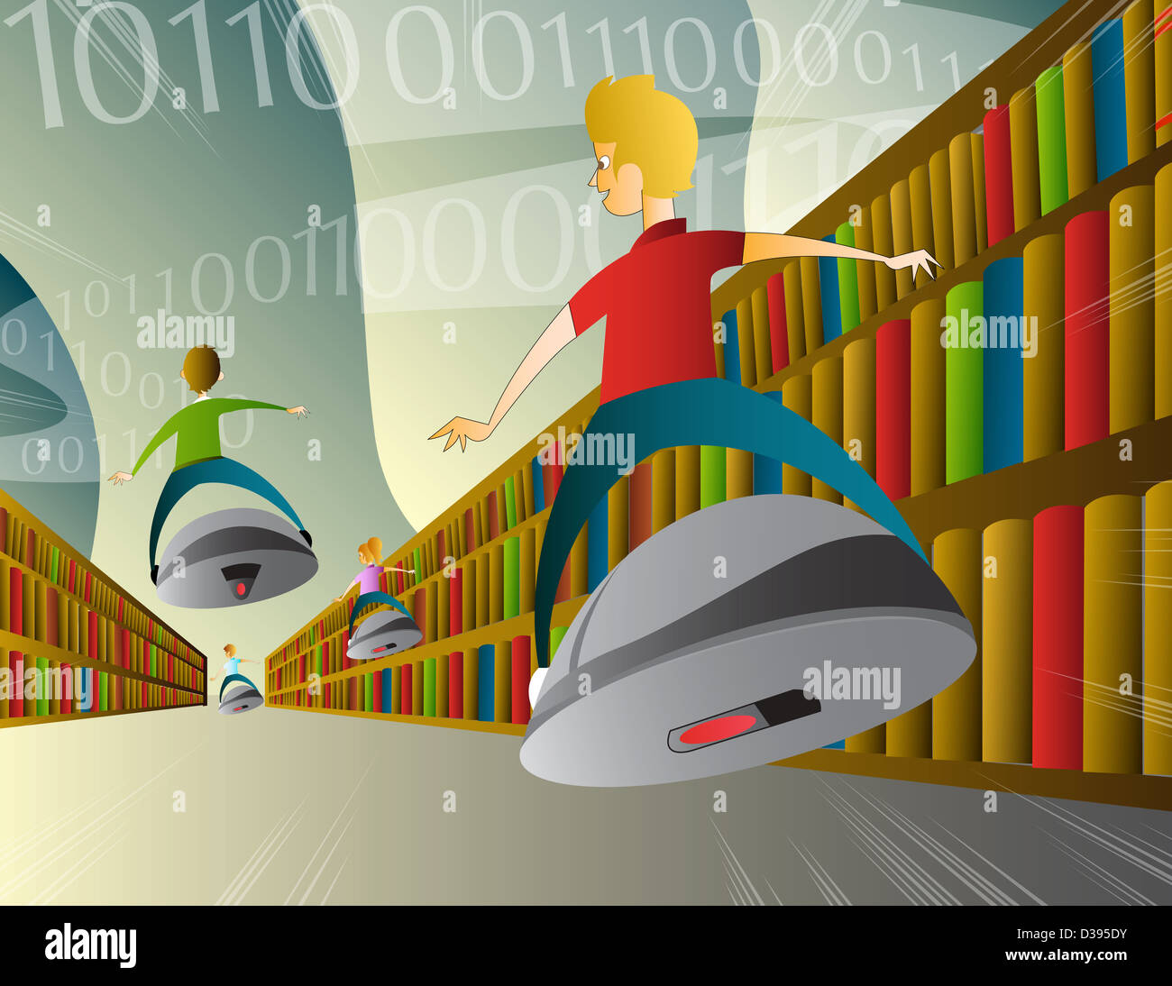 Illustrazione di high tech online istruzione Foto Stock