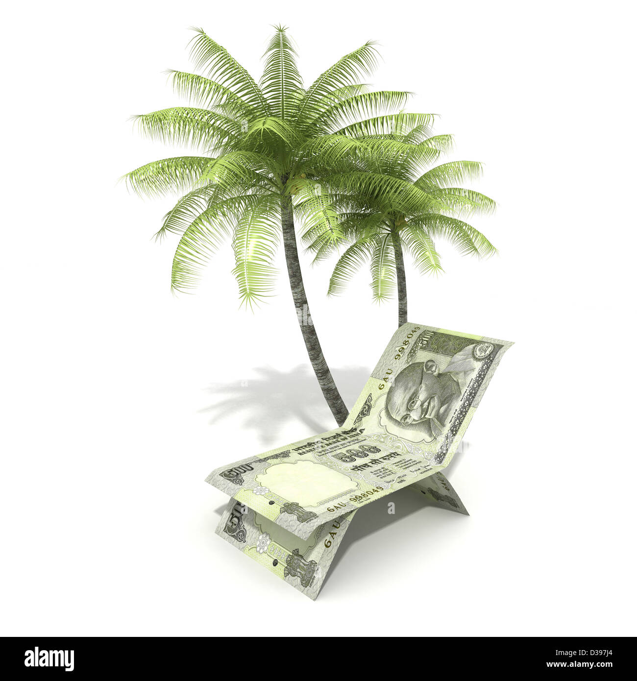 Immagine concettuale di valuta indiana nota che rappresenta un risparmio per il pensionamento Foto Stock