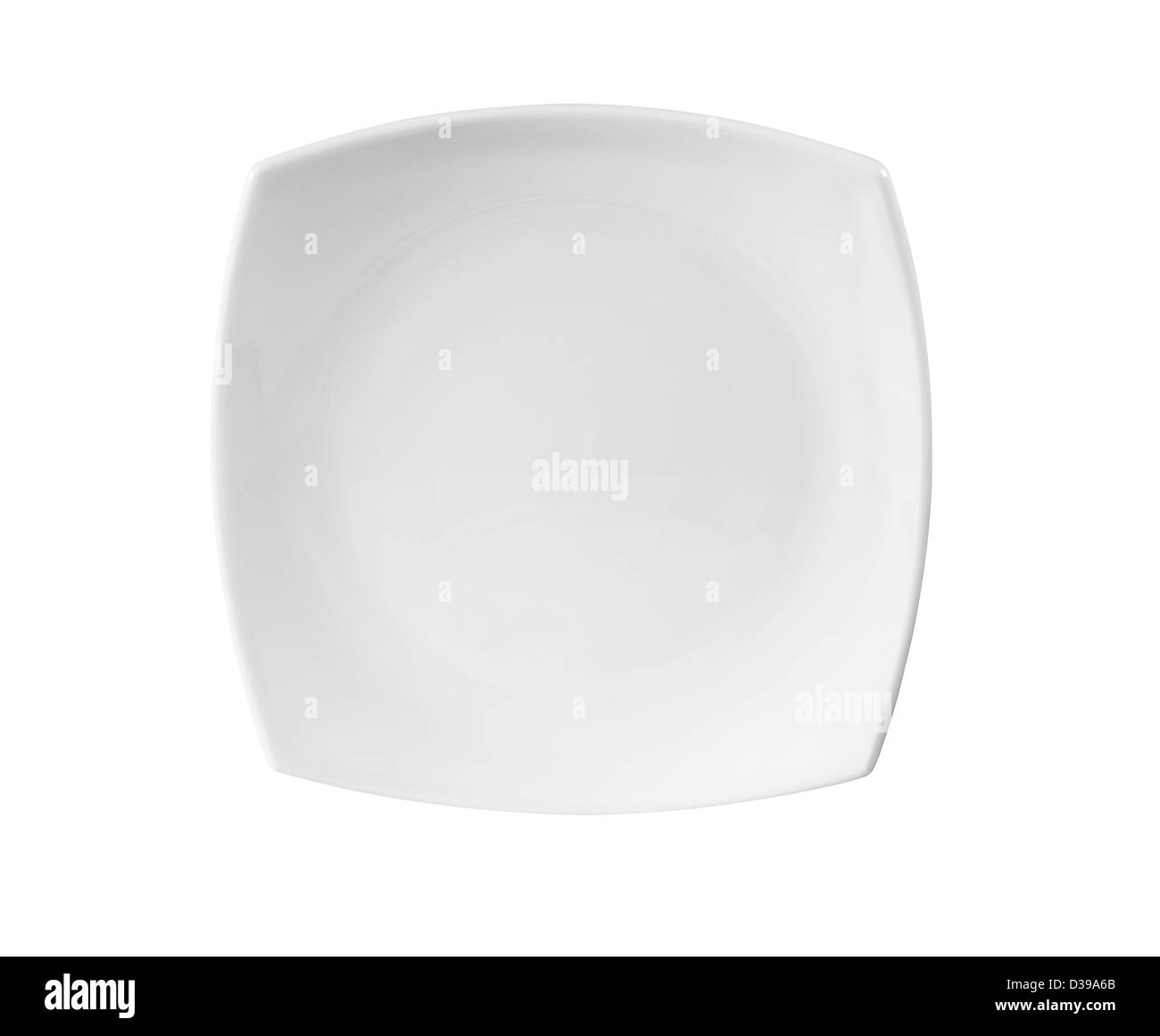 Piastra quadrata isolato su bianco con percorso di clipping incluso Foto Stock
