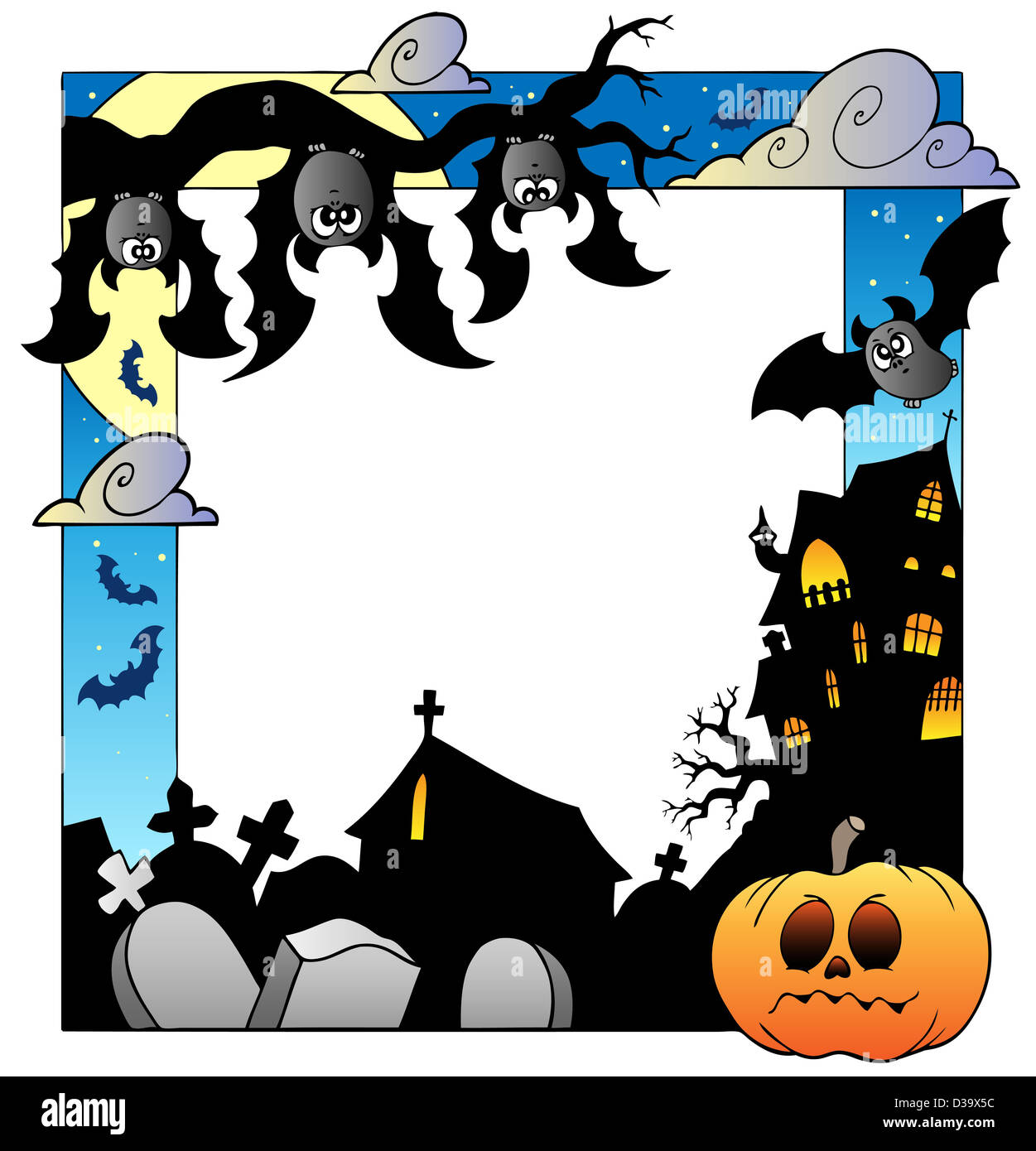 Telaio con Halloween tema 5 - tematiche illustrazione. Foto Stock