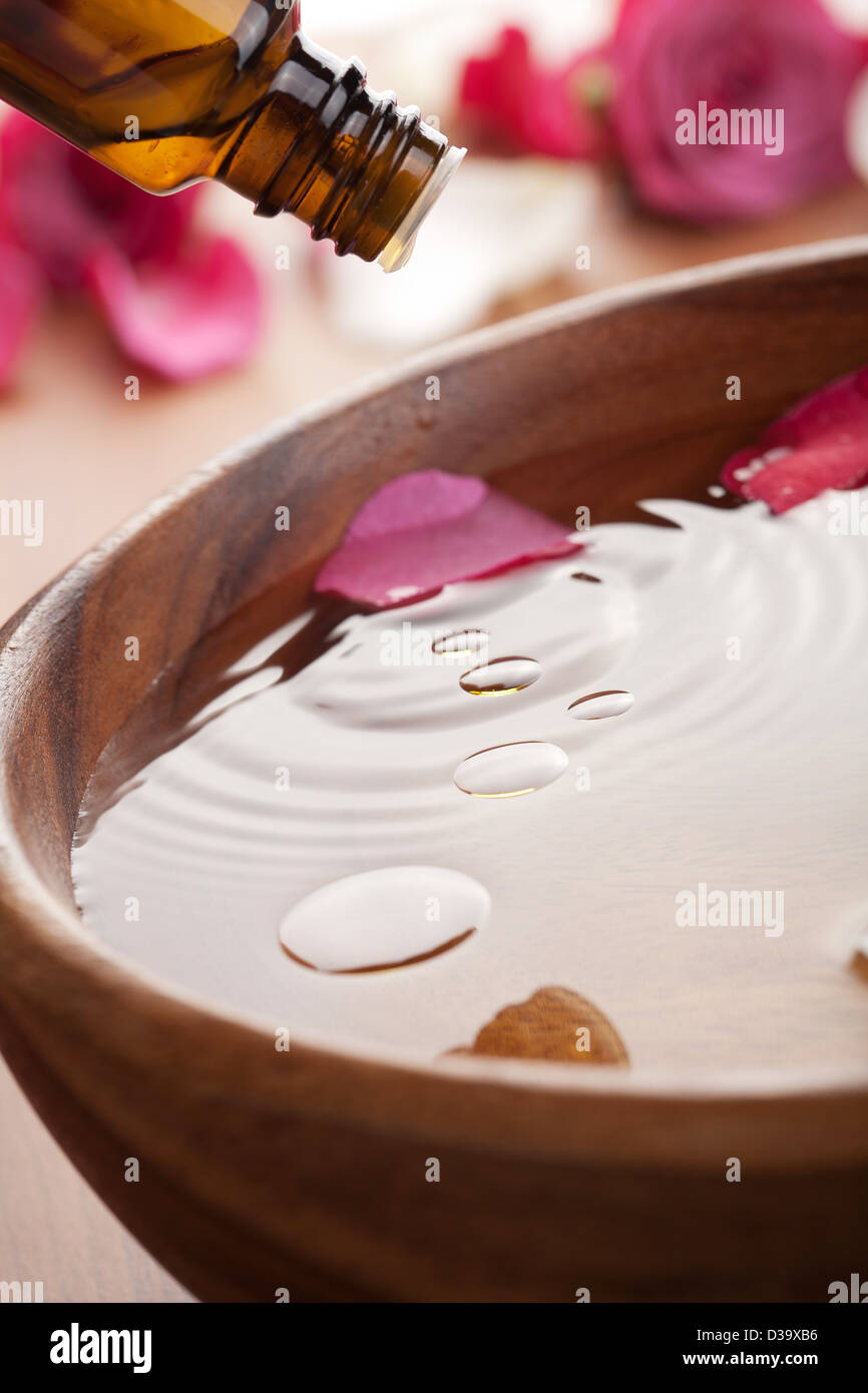 Olio essenziale per aromaterapia Foto Stock