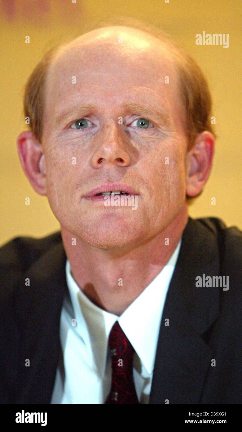 (Dpa) - US il regista Ron Howard durante la presentazione del suo film "una bella mente" al festival del cinema di Berlino, 12.2.2002. Il film ha appena vinto otto nomination agli Oscar®. Foto Stock