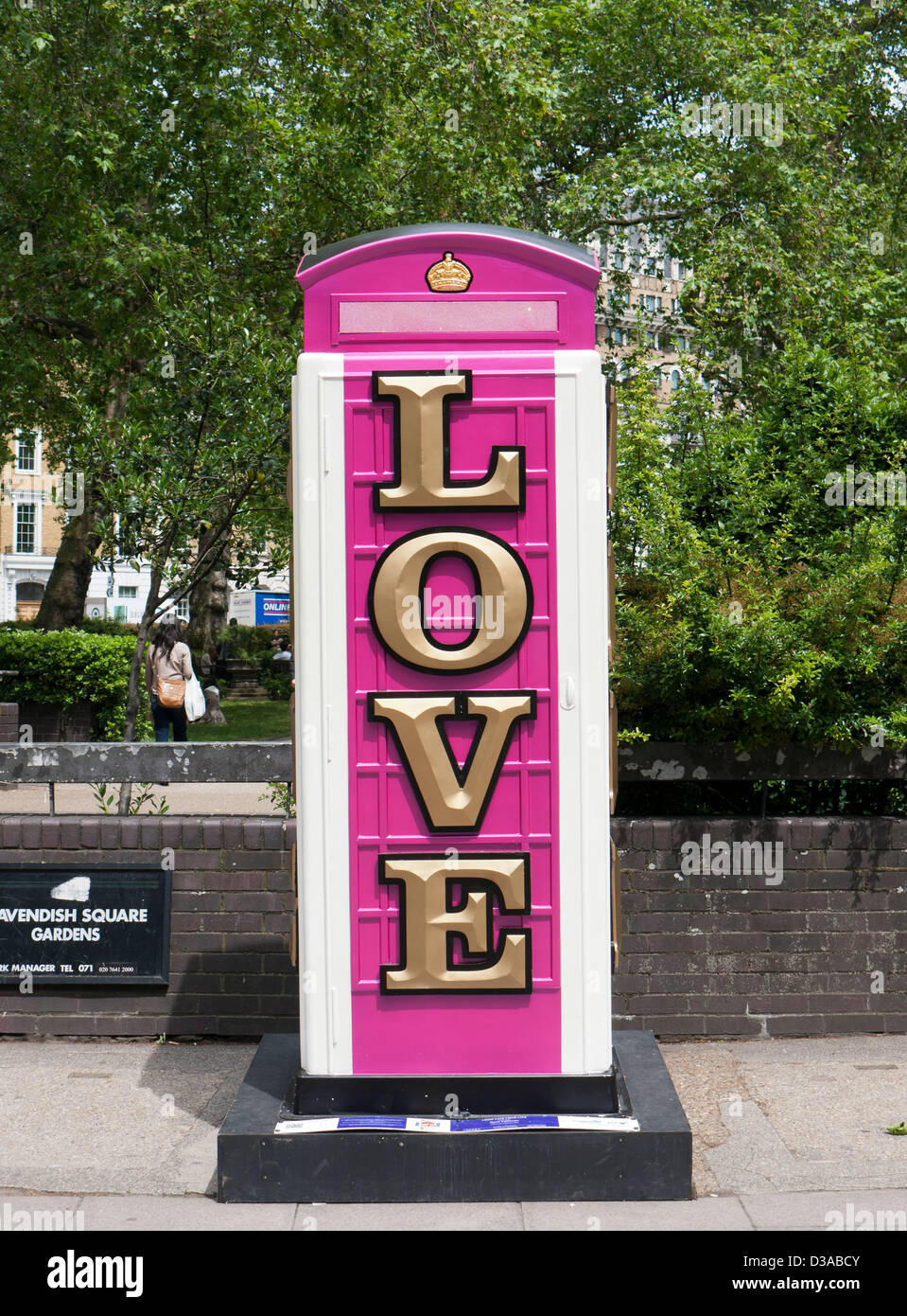 Evviva la vita di amore nella casella Telefono da Ryan Callanan a Londra Foto Stock