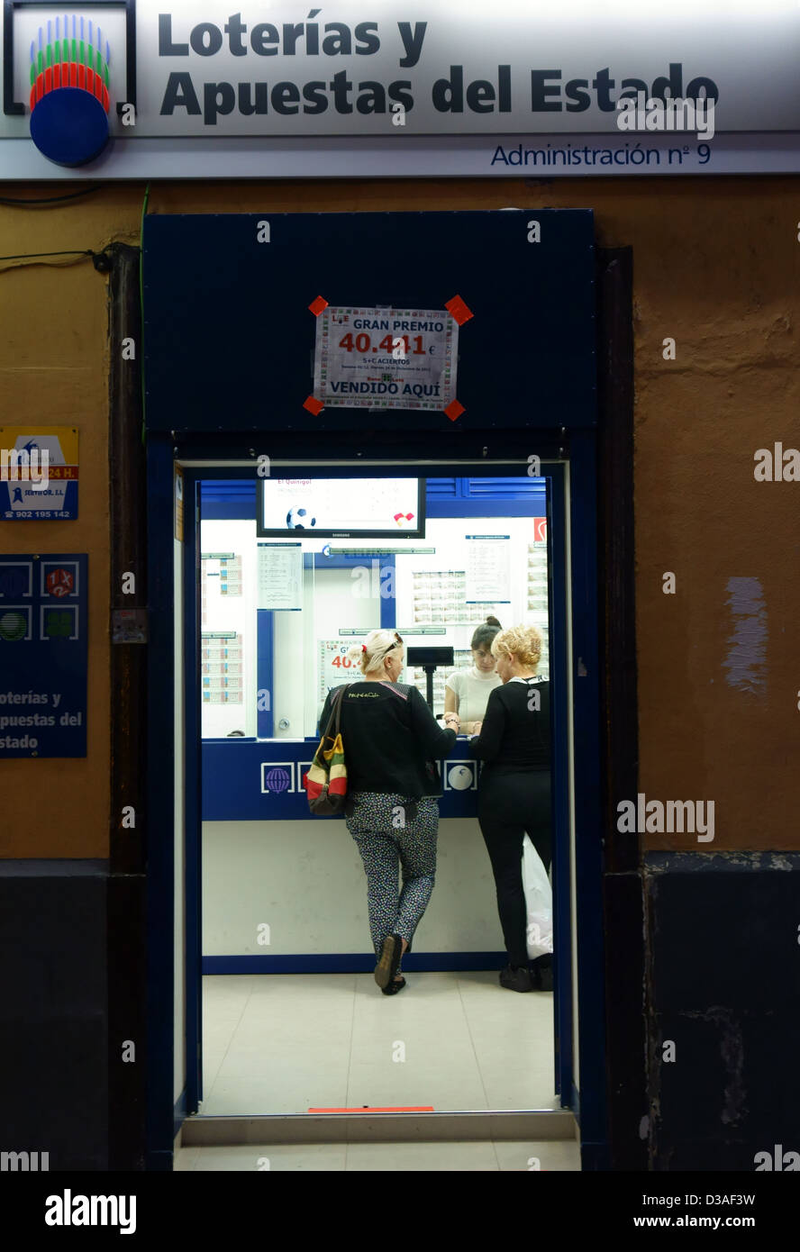 Biglietti della lotteria uscita in Santa Cruz de Tenerife, Isole Canarie Foto Stock