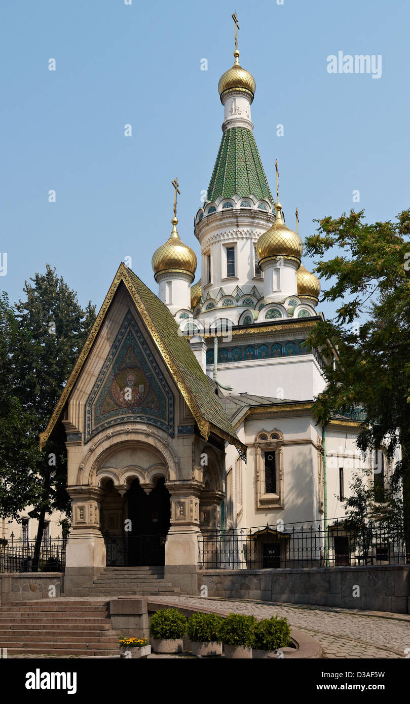 La chiesa russa nel centro della città di Sofia, capitale della Bulgaria Foto Stock