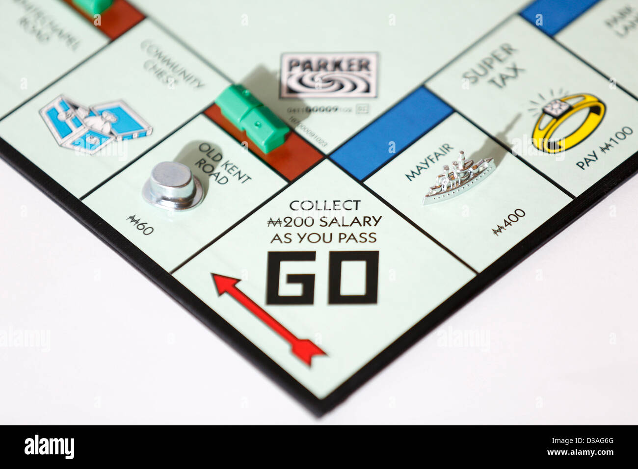 Vai su un gioco di Monopoli. Foto Stock