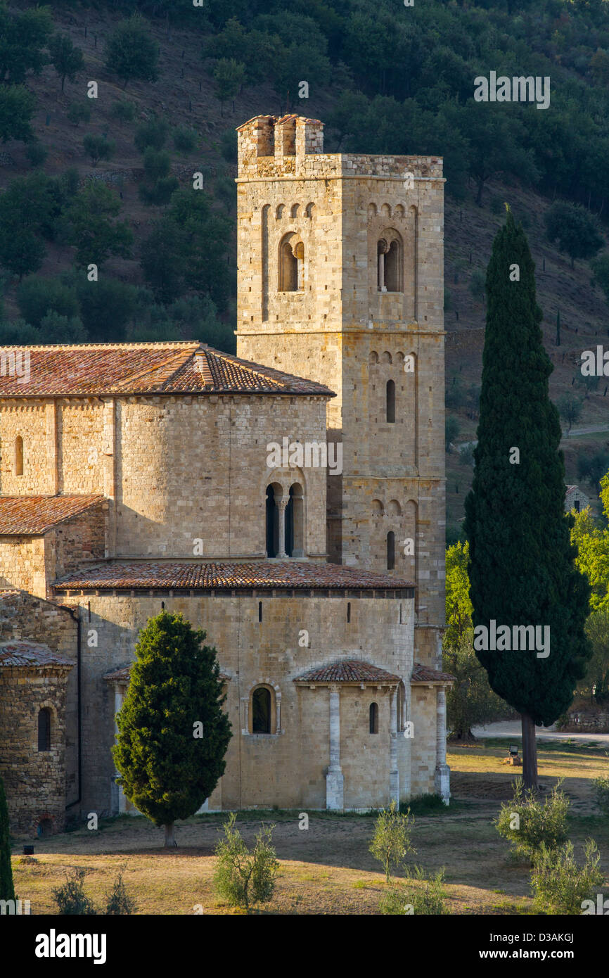 Abbazia di San Antimo, Castelnuovo dell'abate, Montalcino, Toscana, Italia Foto Stock