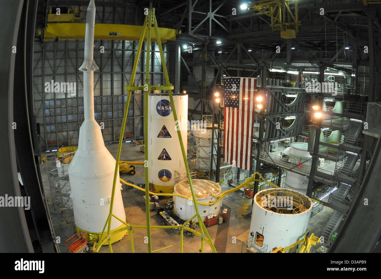 Hardware per la Ares-X prova di volo razzo (NASA, Ares, 6/18/09) Foto Stock