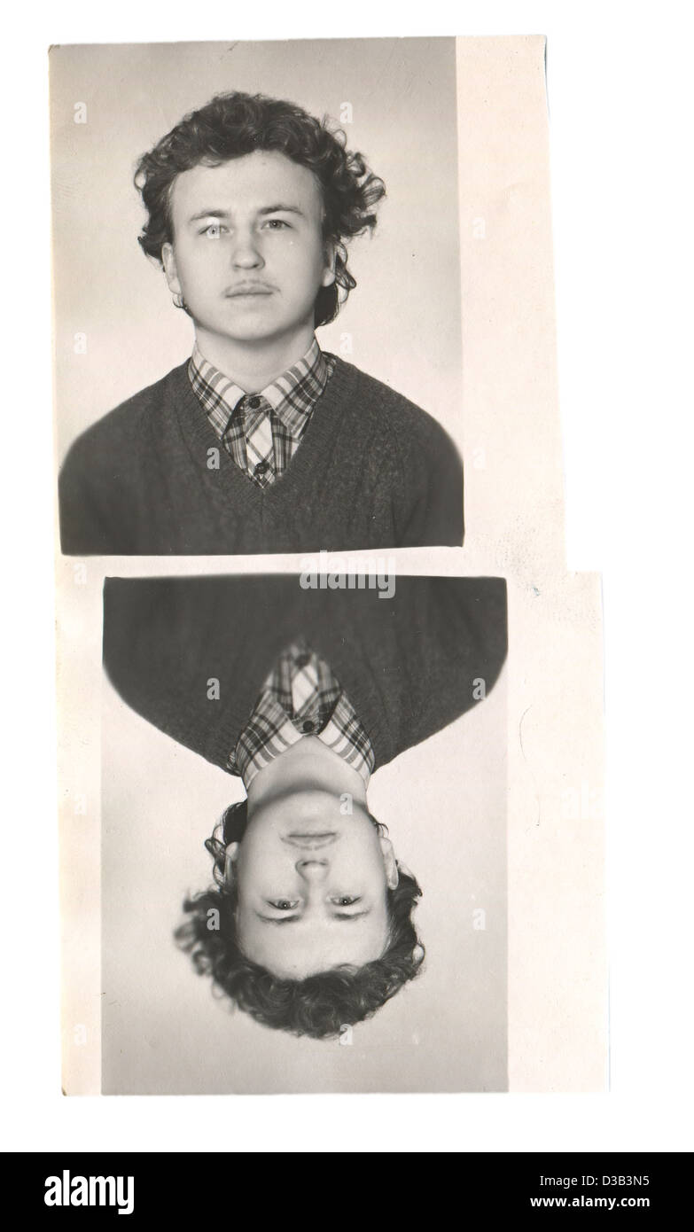 Unione Sovietica - circa 1970: Vintage foto di un giovane ragazzo, circa 1980. Foto Stock