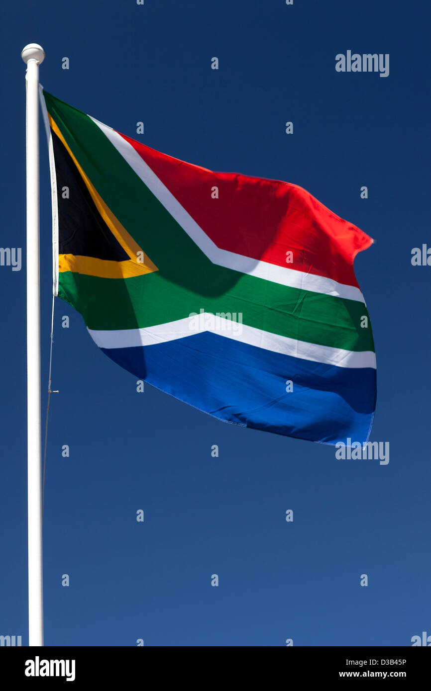 Sud Africa, bandiera nazionale. Foto Stock