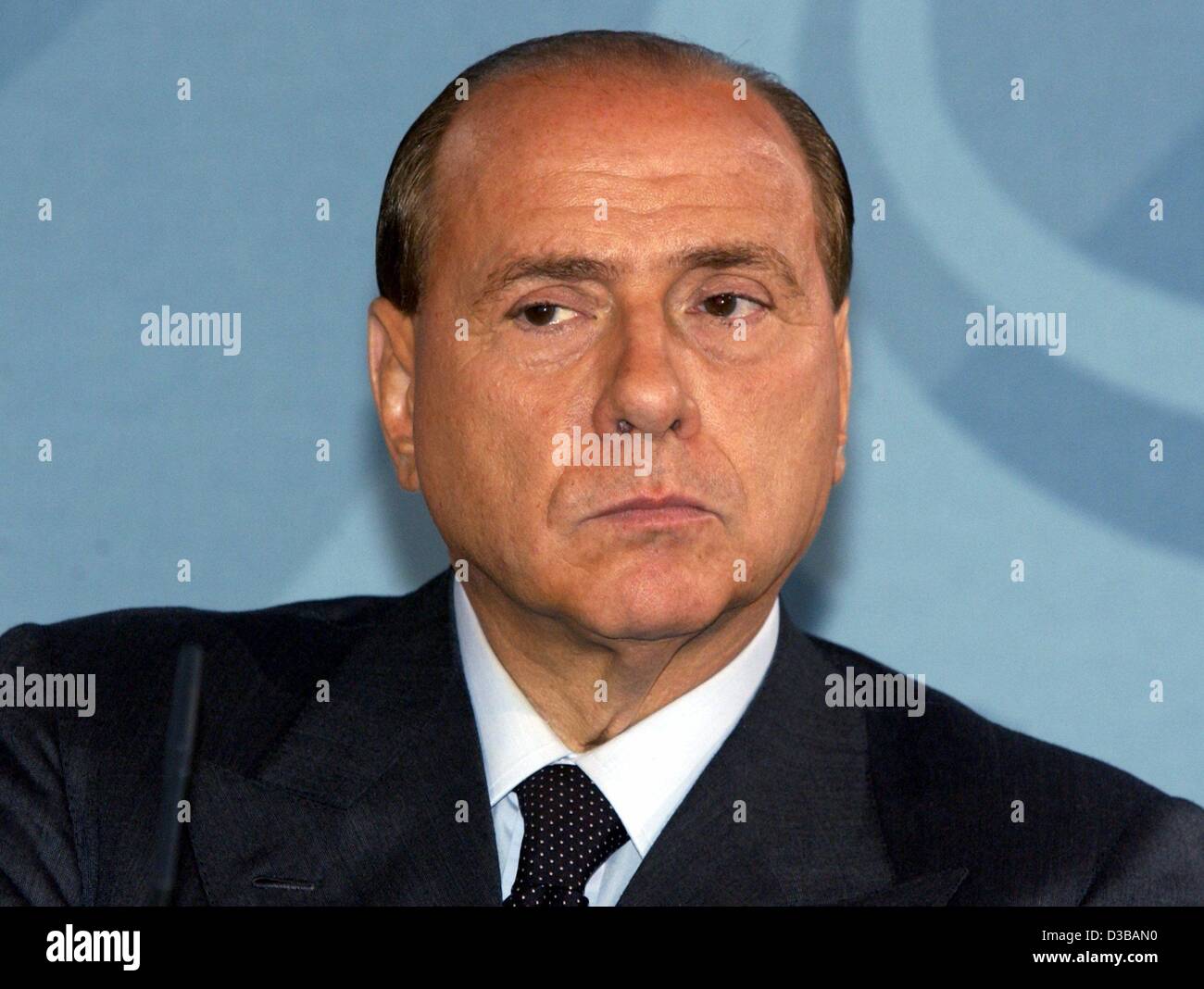 (Dpa) - Il Primo Ministro italiano Silvio Berlusconi, raffigurato in una conferenza stampa a Berlino, 19 novembre 2002. Foto Stock