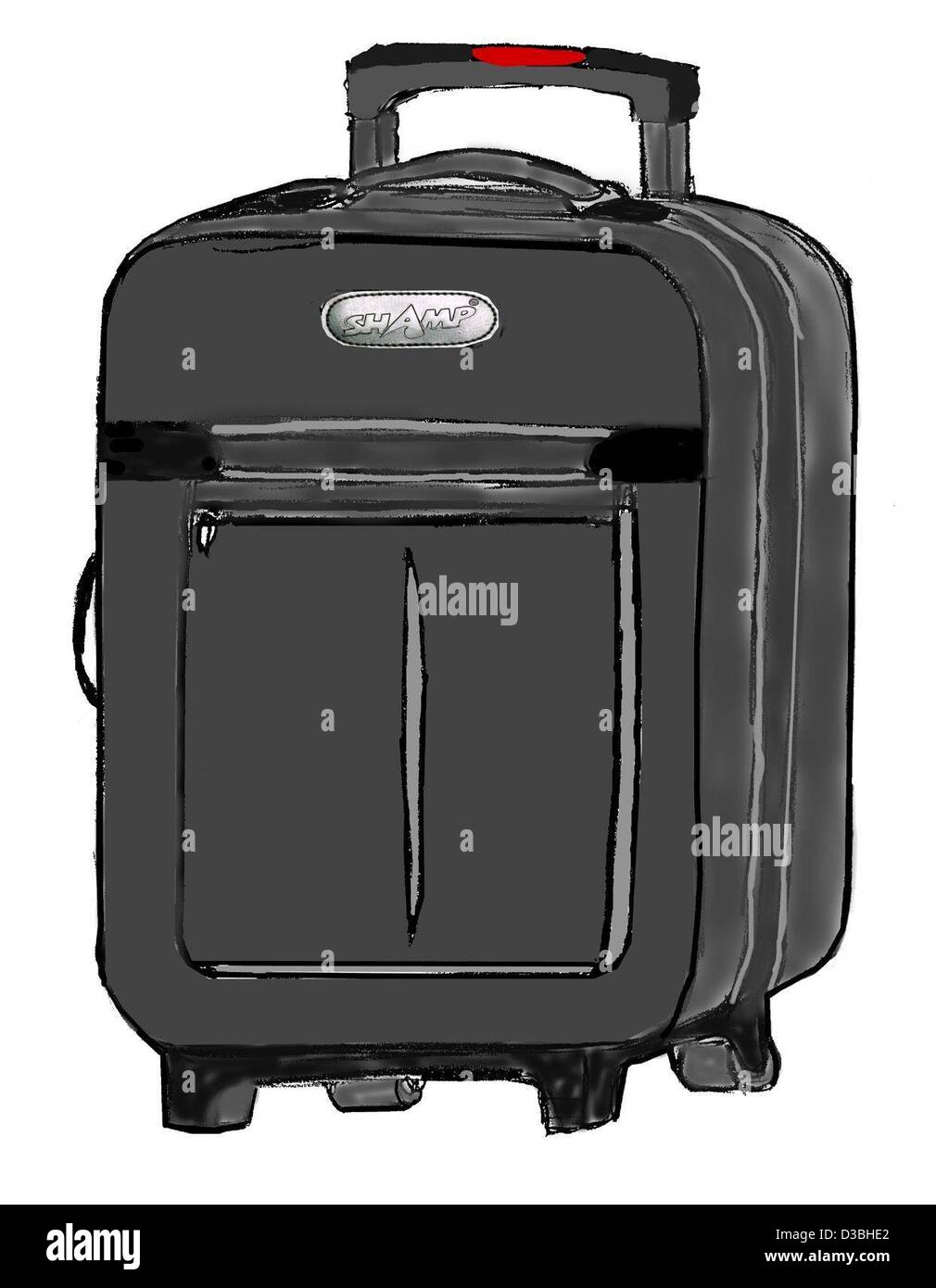 (Dpa) - una foto di polizia rilasciato dalle autorità di polizia (Landeskriminalamt) dello Stato della Sassonia mostra la valigia contenente esplosivi che è stato trovato abbandonato presso la stazione ferroviaria centrale di Dresda, in Germania, il 6 giugno 2003 (foto datata 9 giugno 2003). Le autorità della Germania il 8 giugno 2003 Foto Stock