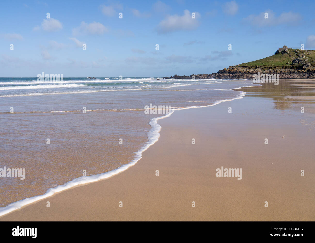 Porthmeor beach shore, St. Ives Cornwall Regno Unito. Foto Stock