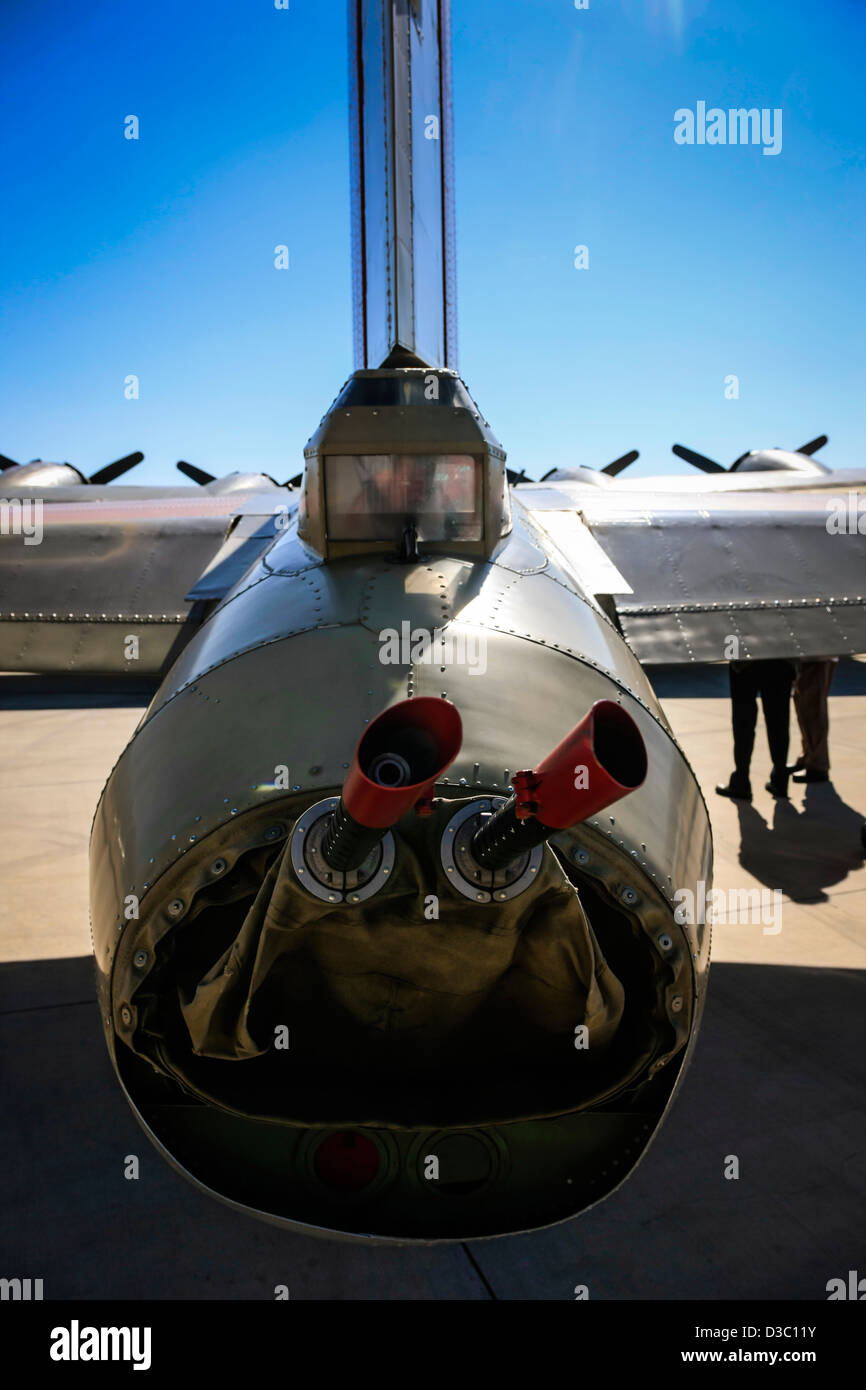 Durante la Seconda guerra mondiale la Boeing B17G Flying Fortress coda posizione gunners Foto Stock