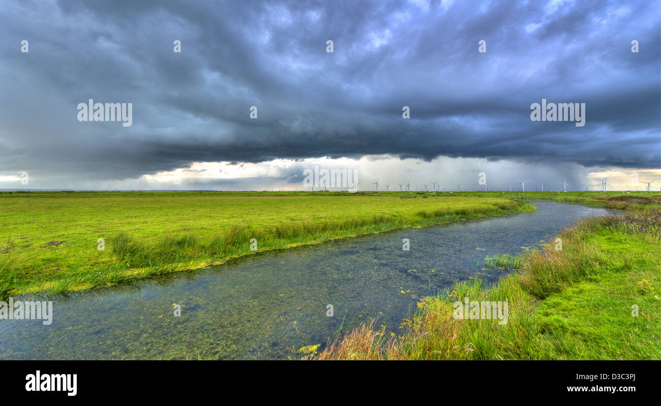 Tempesta su Romney Marsh Kent Foto Stock