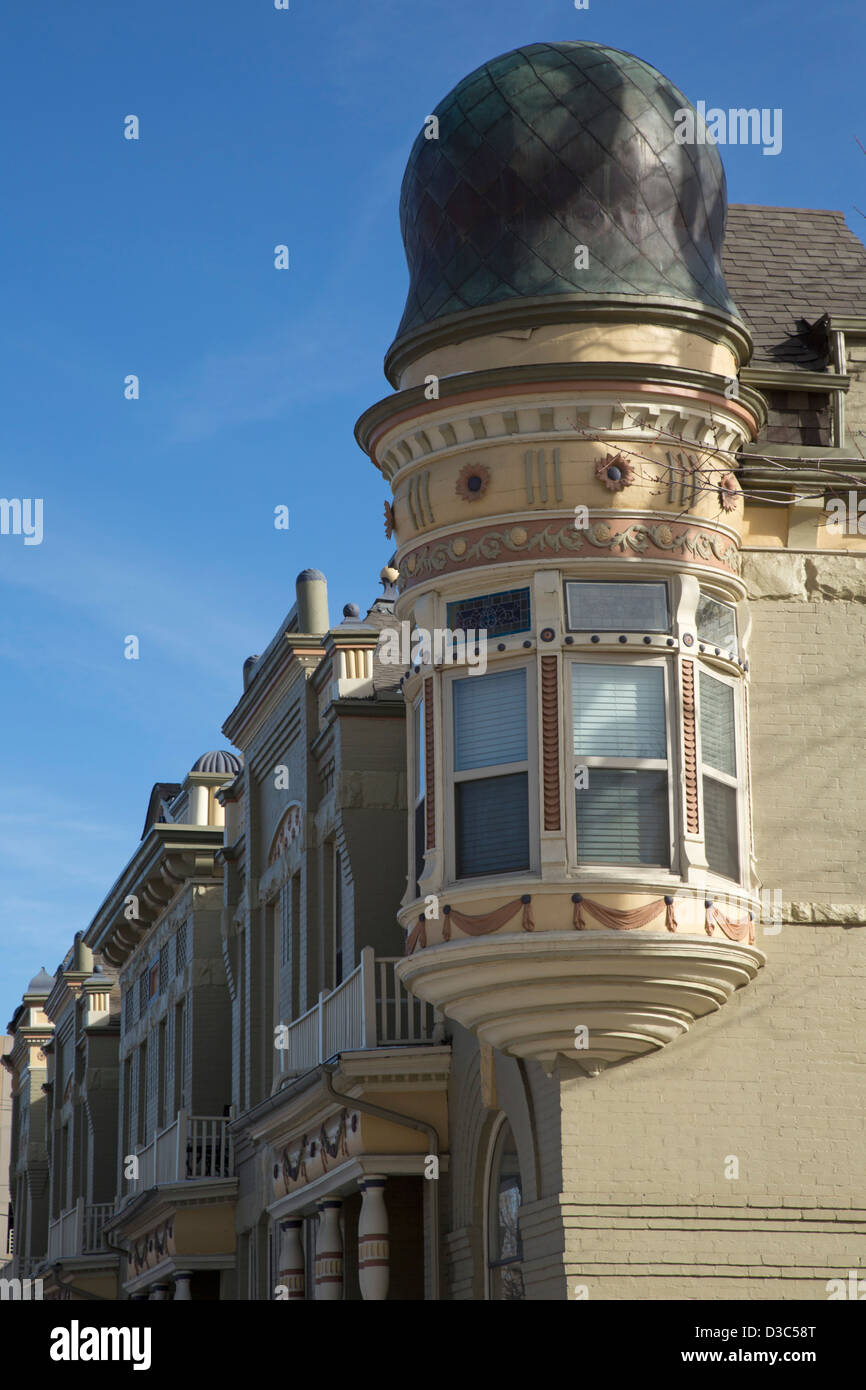 Denver, Colorado - un edificio residenziale sul Registro Nazionale dei Luoghi Storici in San Rafael quartiere storico. Foto Stock