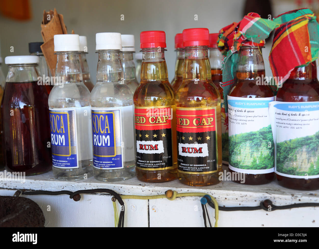 Il rum dei caraibi,DOMINICA Foto Stock