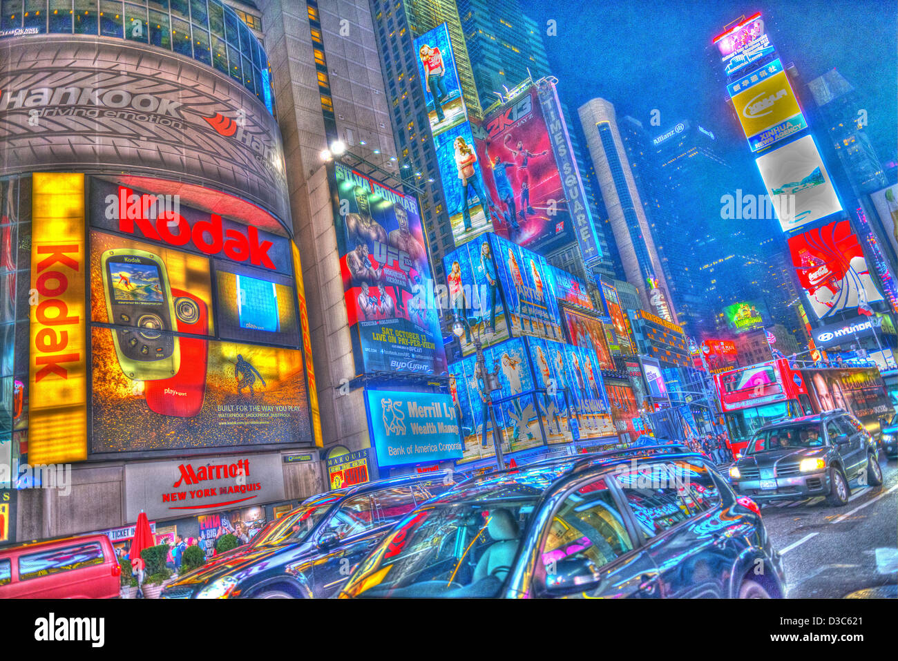 Times Square 42nd Street Manhattan New York City Night time Foto Stock