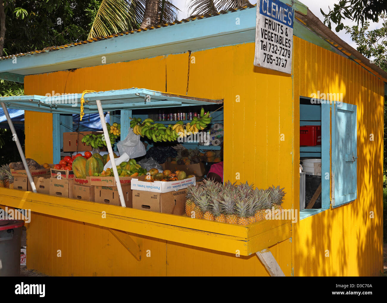 Caraibi stallo di frutta,ANTIGUA Foto Stock