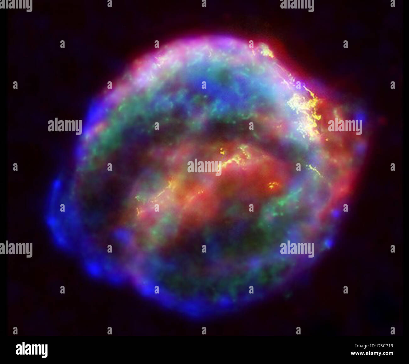 Keplero ha Supernova Fast-Moving Shell (NASA, Chandra, Hubble, Spitzer,10/06/04) Foto Stock