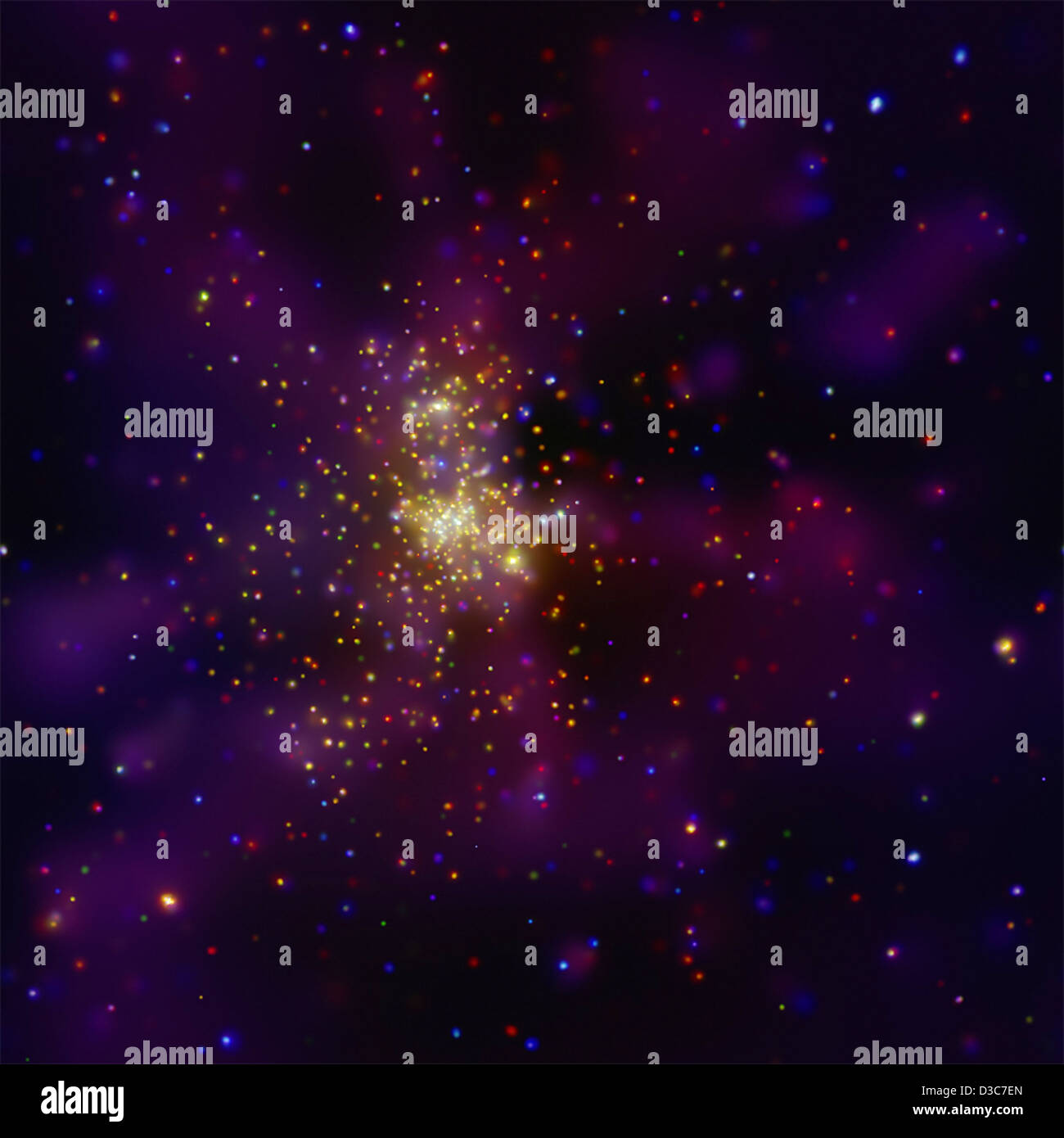 Westerlund 2: una vista stellare (NASA, Chandra, 23/01/08) Foto Stock