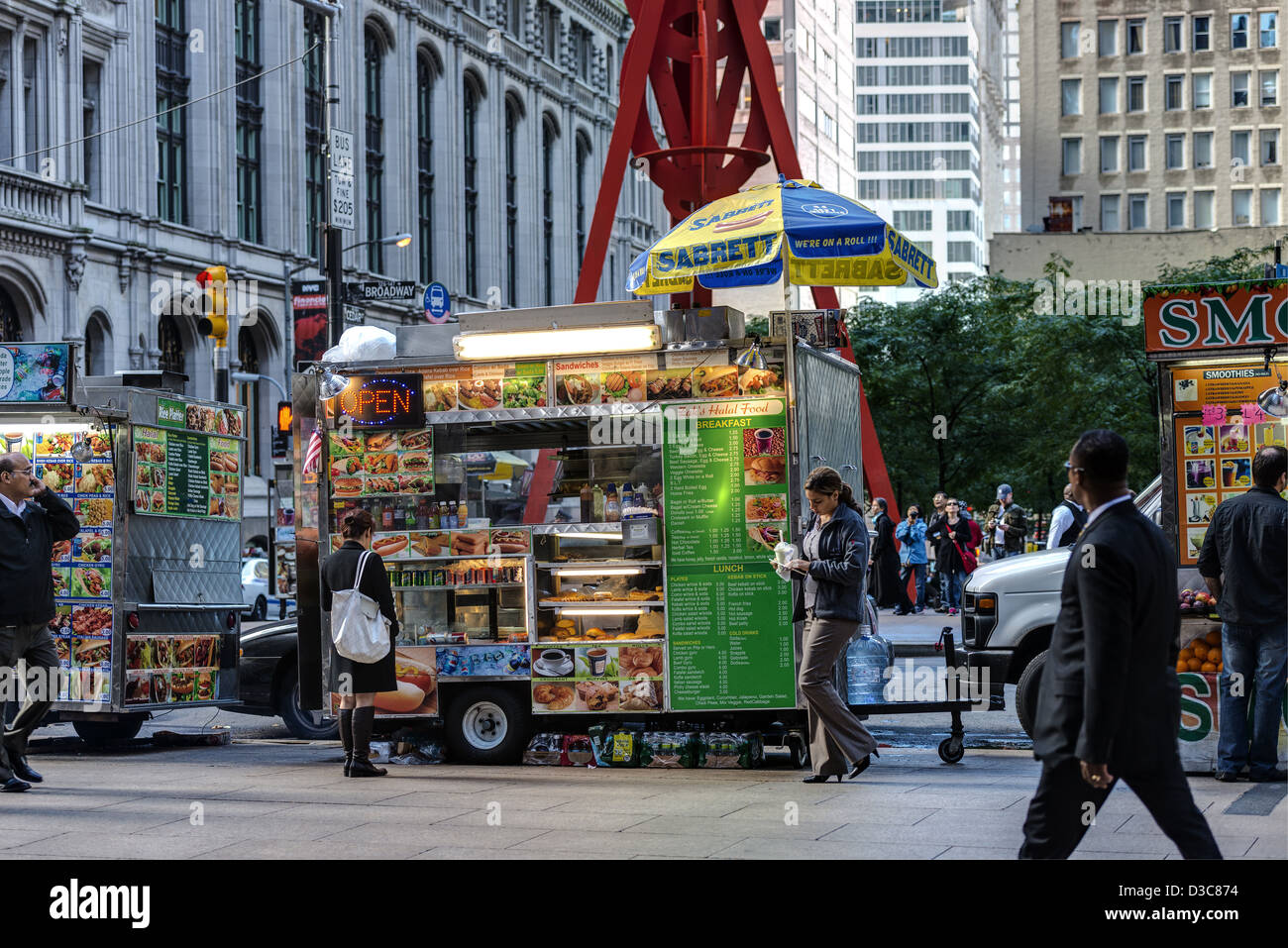 Scena di strada, Fast Food, vicino New World Trade Center, Manhattan New York City Foto Stock
