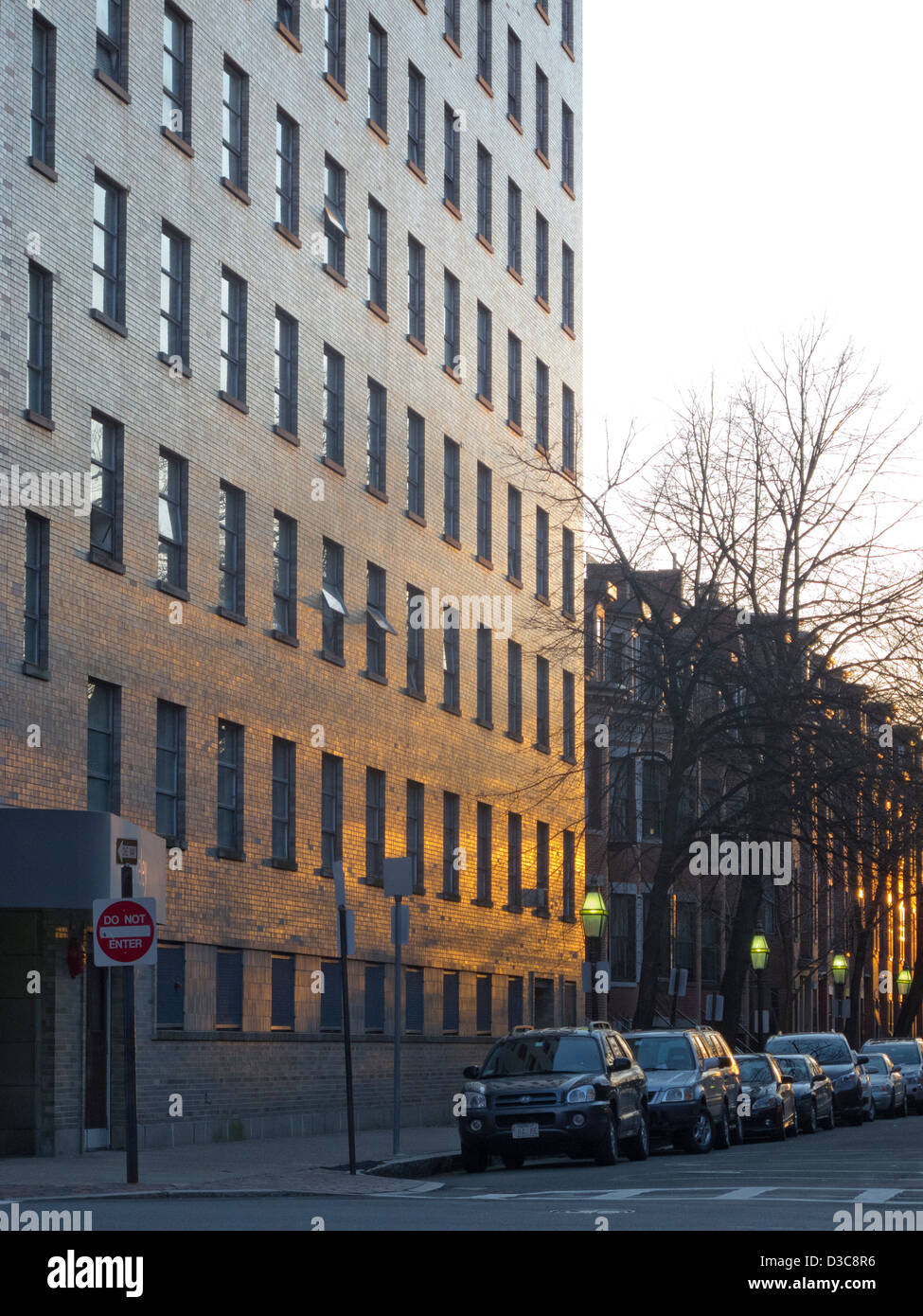Dettagli architettonici in Boston al crepuscolo Foto Stock