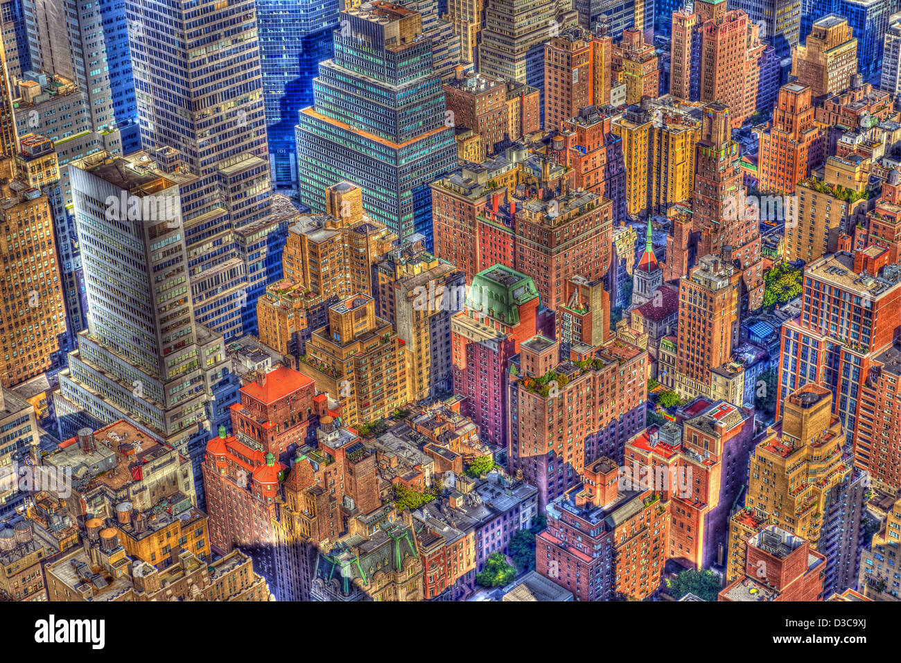 Manhattan, skyline di New York City (effetto speciale) Foto Stock