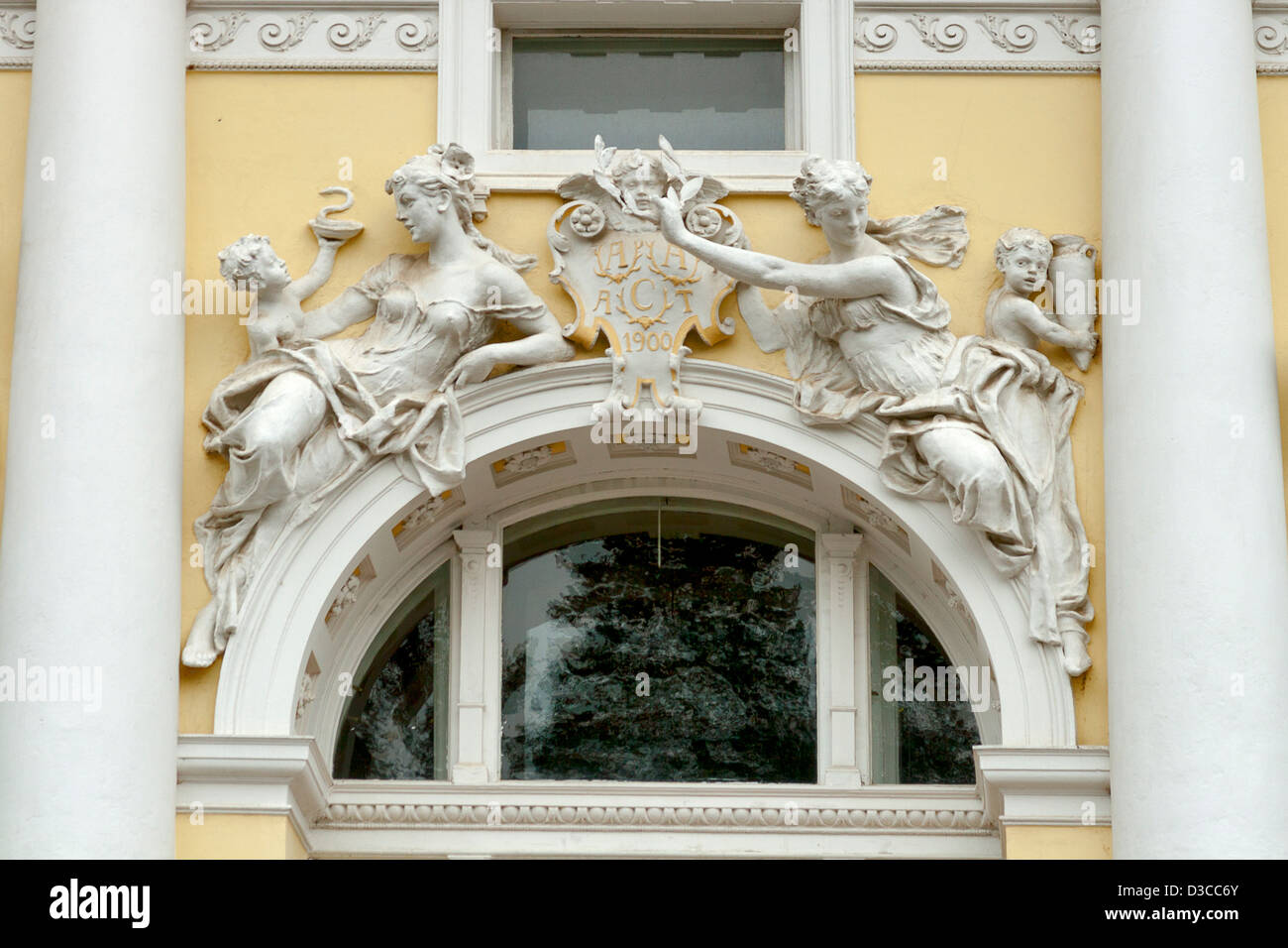 Frammento di Casa Municipale "Casino" in Marienbad, noto anche come "Sala di marmo". Marianske Lazne Repubblica Ceca. Foto Stock