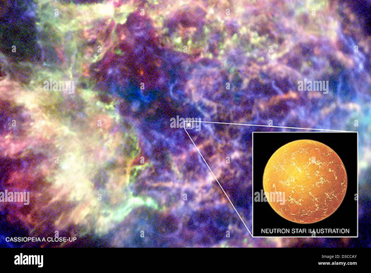 Atmosfera di carbonio scoperto sulla stella di neutroni (NASA, Chandra, 11/04/09) Foto Stock