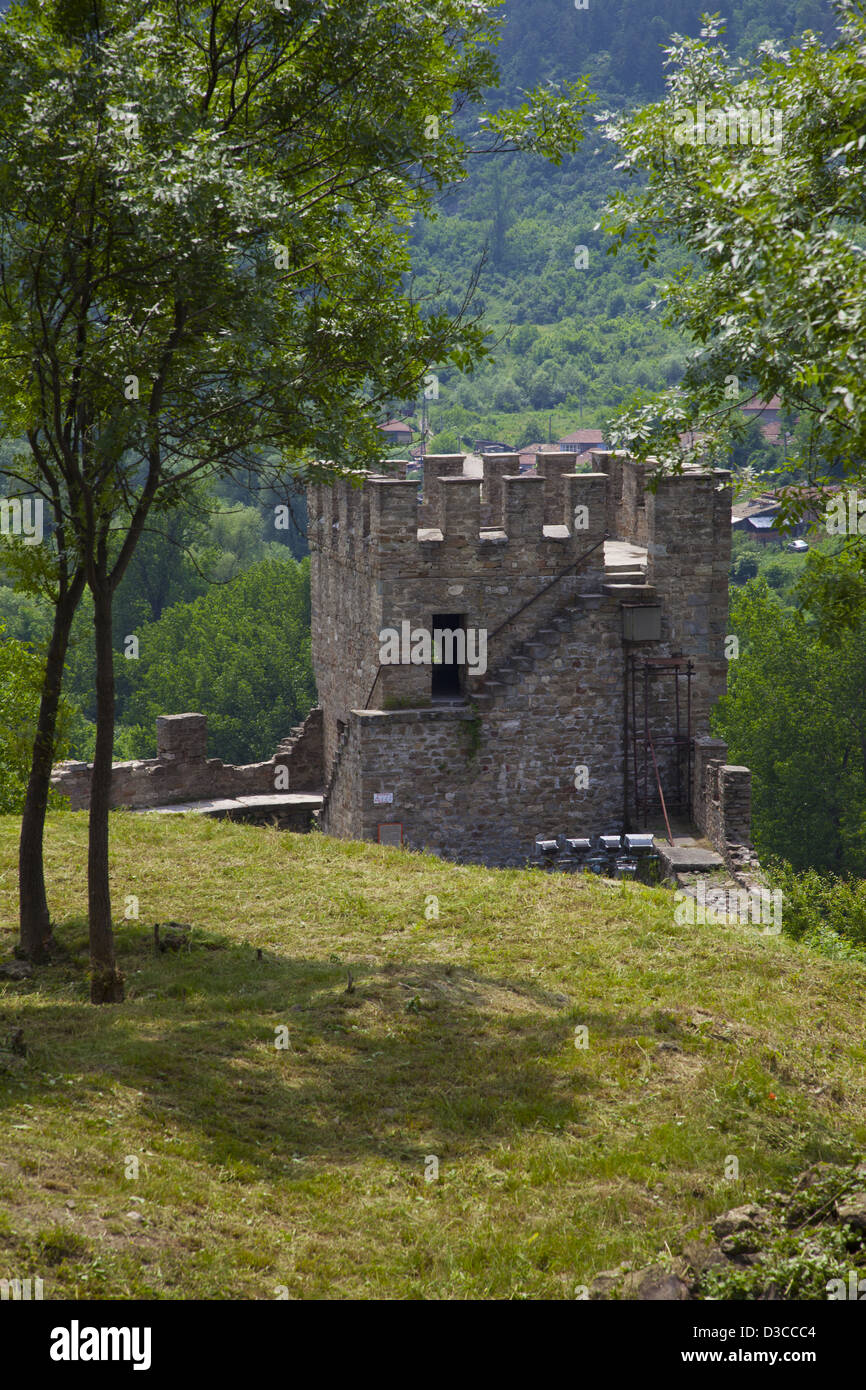 La Bulgaria, Europa, Veliko Tarnovo, una fortezza collinare di Tsarevets, Baldwin's Tower. Foto Stock