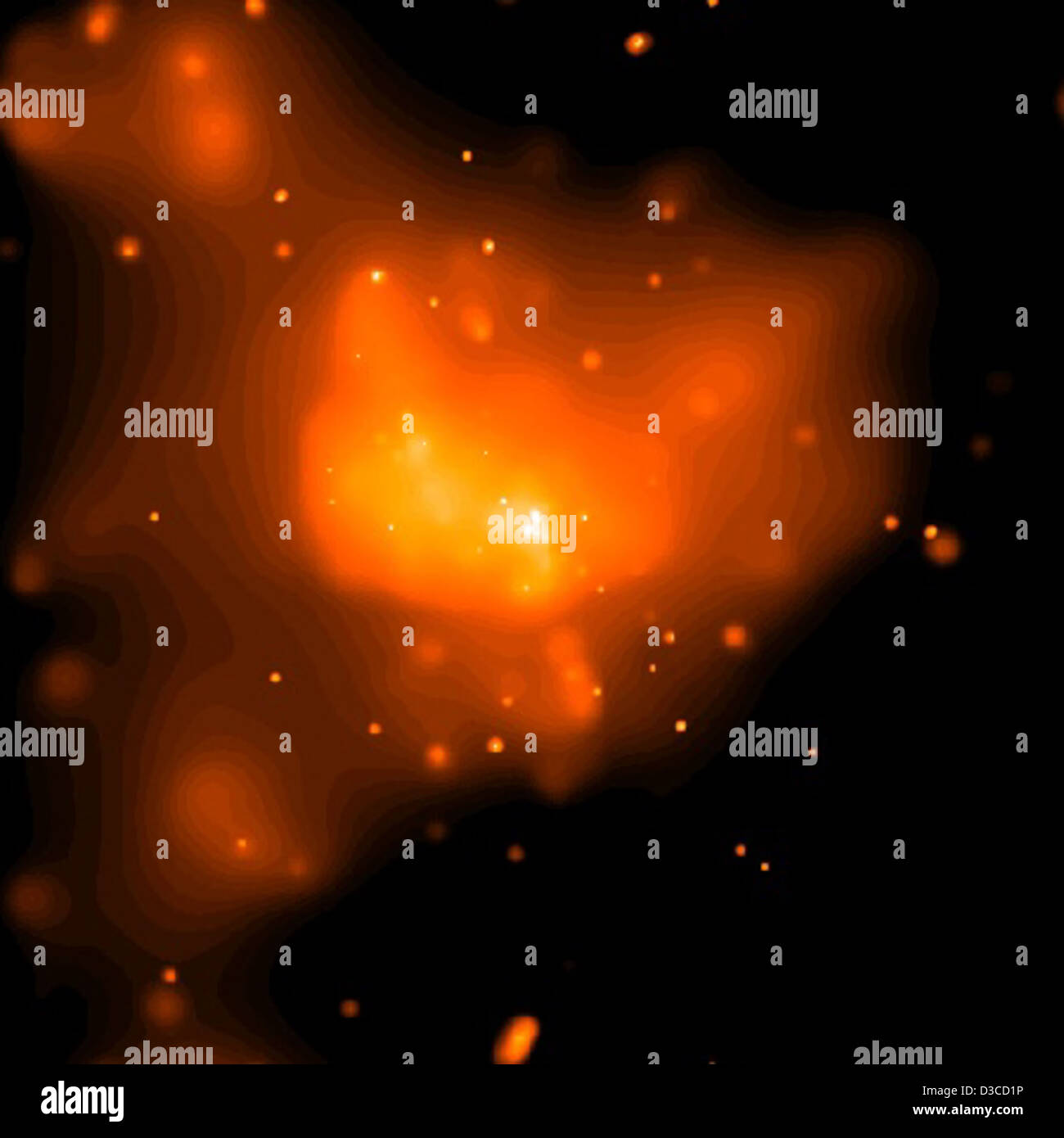 Buco nero Sagittarius A * e Supernova resto Sagittarius A Est (NASA, Chandra, 02/01/01) Foto Stock