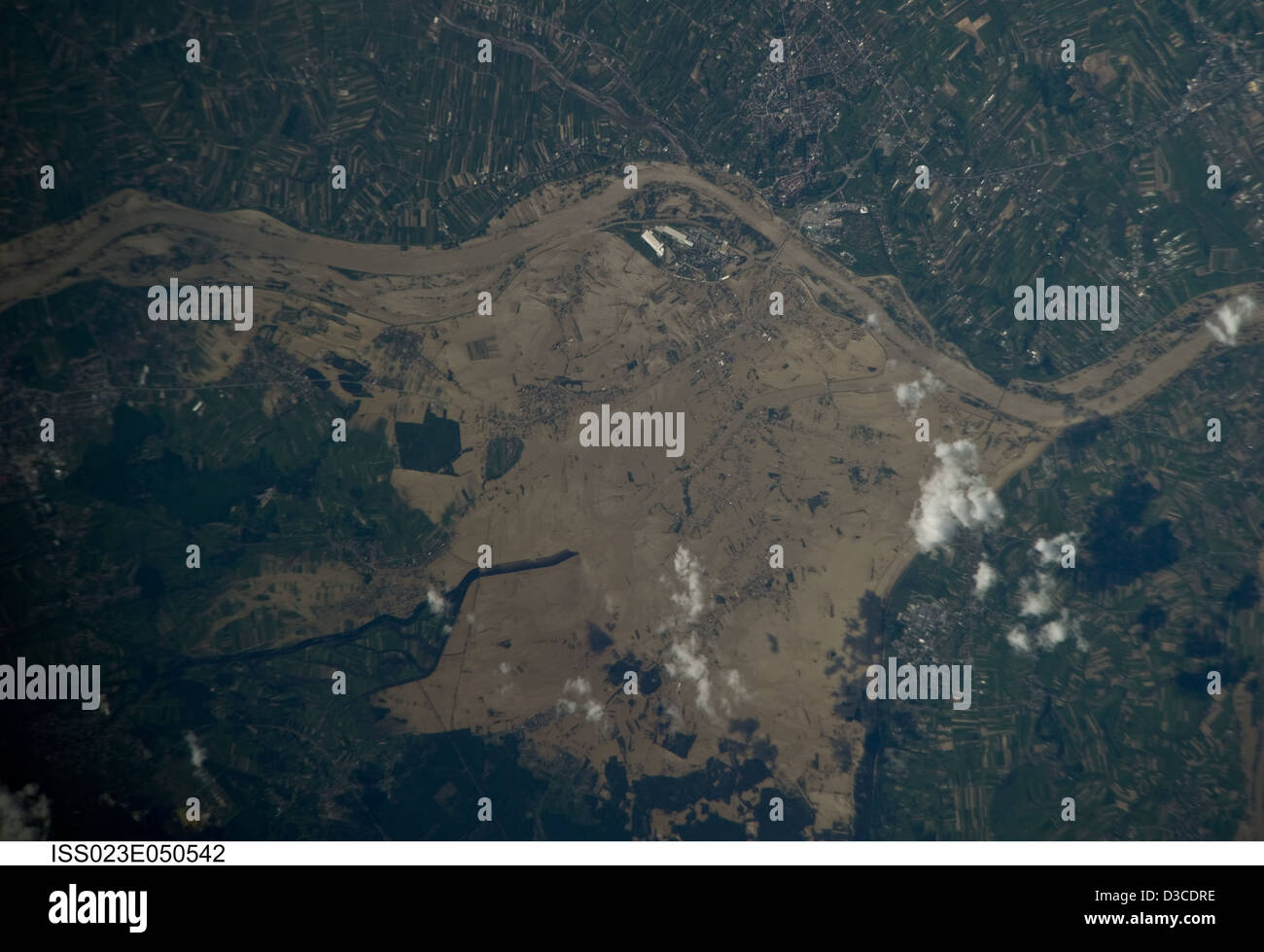 Fiume vistola inondazioni, Polonia (NASA, Stazione Spaziale Internazionale Scienza, 05/22/10) Foto Stock