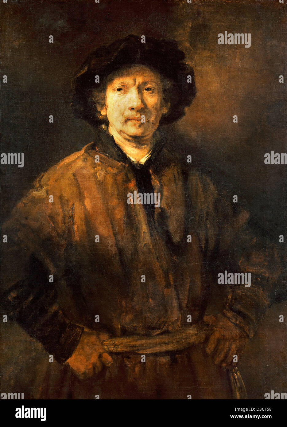 Rembrandt van Rijn, Grandi Self-portrait. 1652 olio su tela. Il barocco. Kunsthistorisches Museum di Vienna. Foto Stock