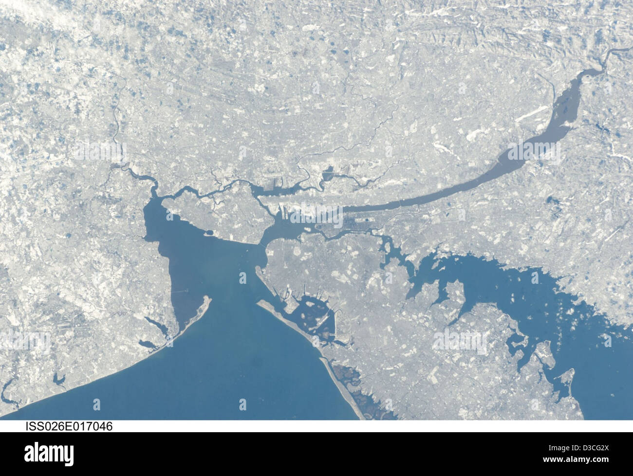 La città di New York in inverno (NASA, Stazione Spaziale Internazionale, 01/09/11) Foto Stock