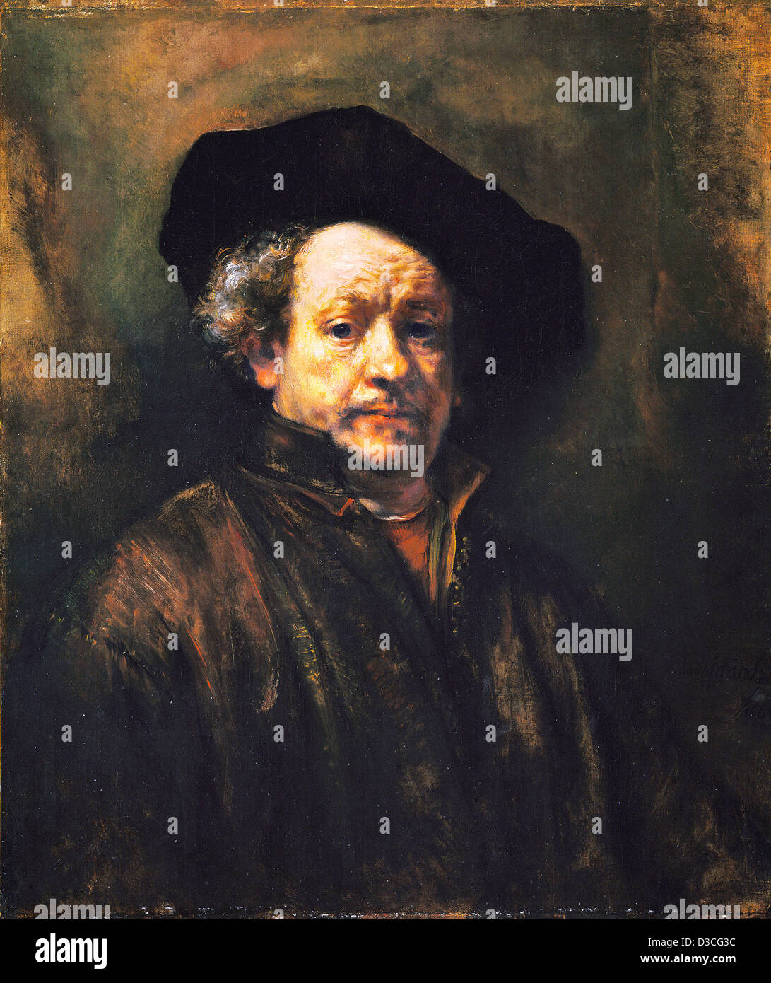 Rembrandt van Rijn, Self-portrait. 1660 olio su tela. Metropolitan Museum of Art di New York. Foto Stock