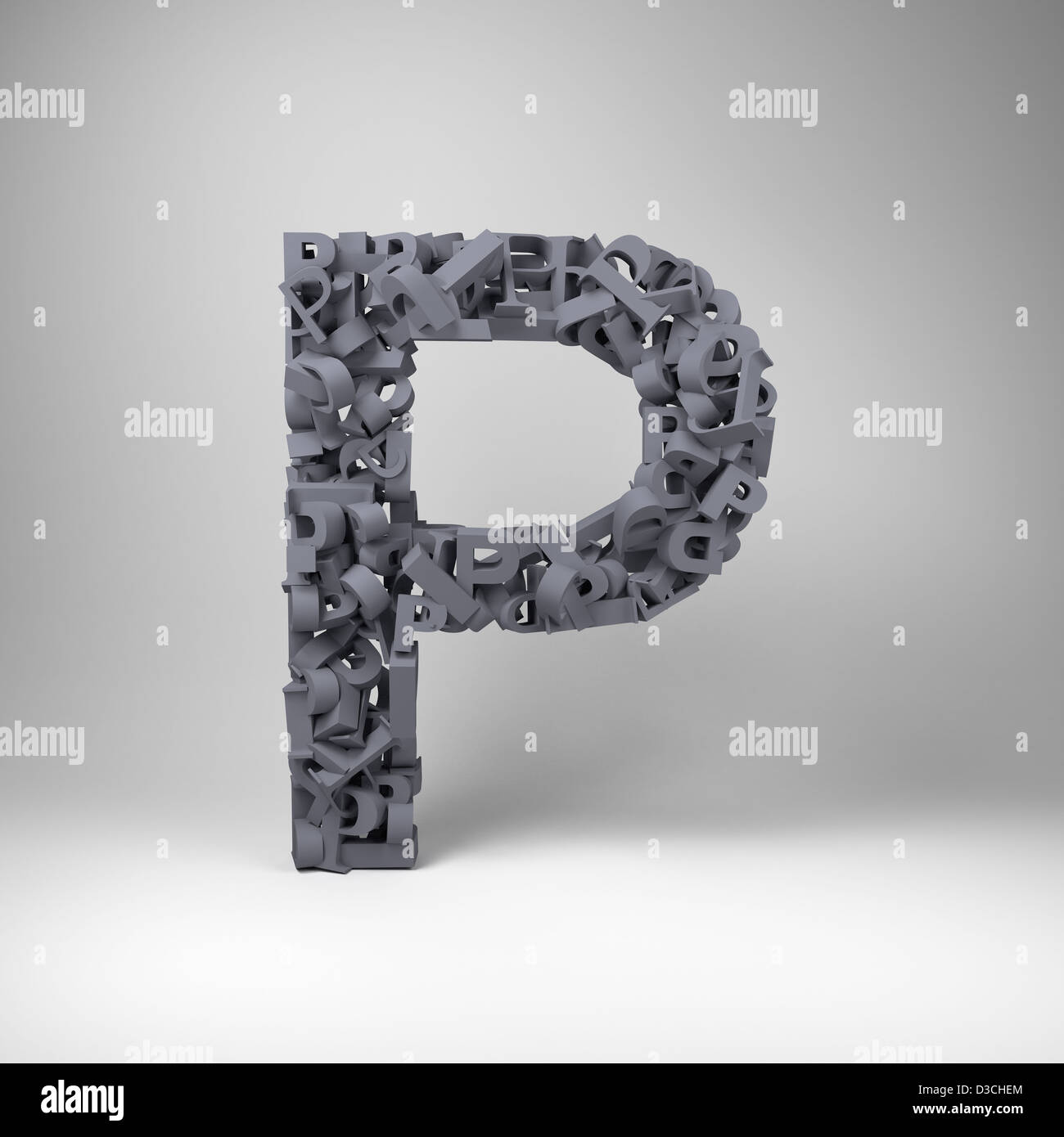 Con la lettera P è realizzato al di fuori del piccolo strapazzate lettere  in studio di impostazione Foto stock - Alamy