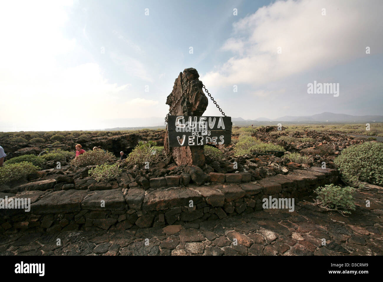 Arrieta, Spagna, l'ingresso per la Cueva de los Verdes Foto Stock