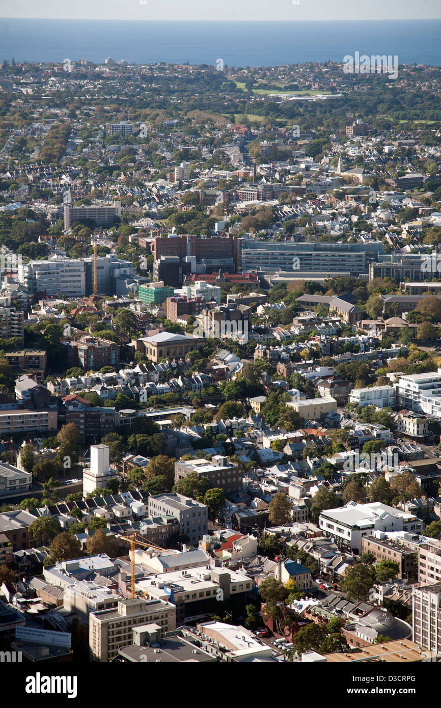 Elevata vista aerea di St Vincent's Hospital Darlinghurst Sydney Australia Foto Stock