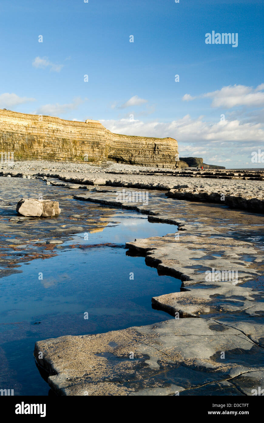 Col Huw Bay, Llantwit Major, Glamorgan Heritage Costa, Vale of Glamorgan, South Wales, Regno Unito. Foto Stock