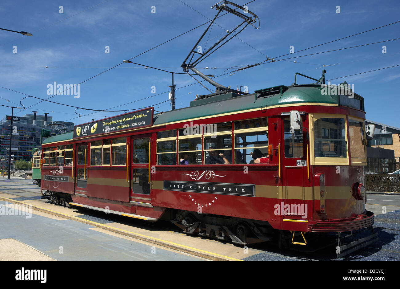 Melbourne, Australia, un tram storico nei Docklands Foto Stock