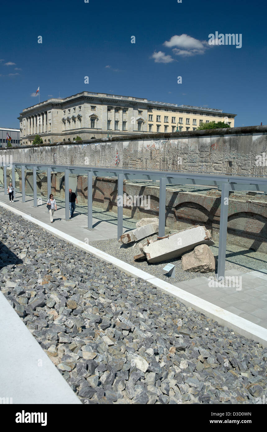 Berlino, Germania, il muro di Berlino per motivi della topografia del terrore Foto Stock