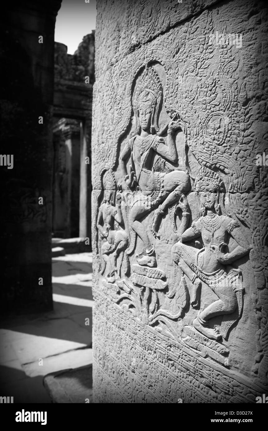 Tempio Bayon, Siem Reap, Cambogia Foto Stock