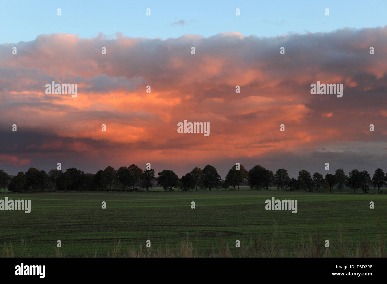 Villaggio splendente, Germania, Abenddaemmerung Foto Stock